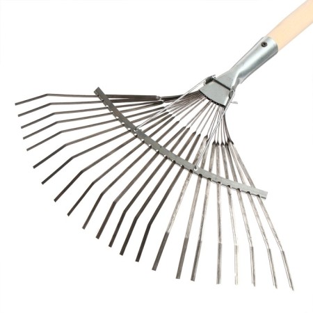 Lobbish rakes, plate, 22 teeth, galvanized steel, wooden stalk, 1 variety-1