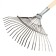 Lobbish rakes, plate, 22 teeth, galvanized steel, wooden stalk, 1 variety