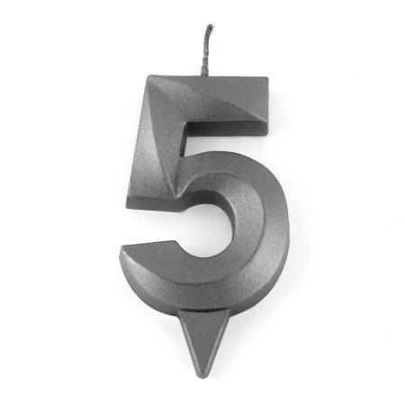 Candle in the Cake "Fine", number 5, graphite, 6.5 cm-2