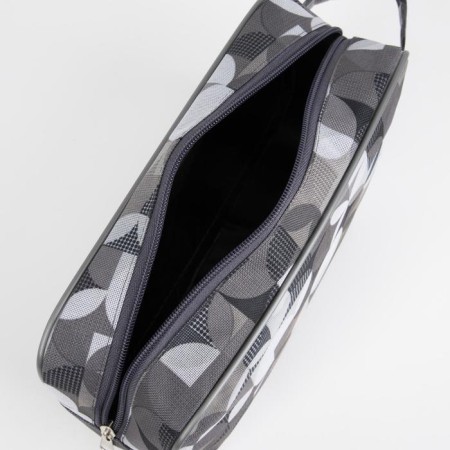 Lightning cosmetic bag, external pocket, gray color-2