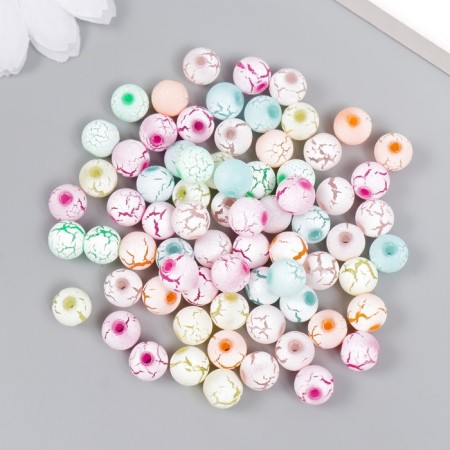 Beads for creativity plastic "Crakelur Pastel colors" set 20 grams d = 0.8 cm