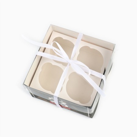 Capcake box, confectionery packaging, 4 cells "February 23", 16 x 16 x 10 cm-2