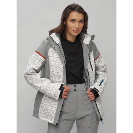 Ski jacket female winter, size 58, white color-9