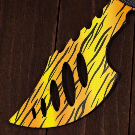 Wooden souvenir "ax", yellow leopard-3