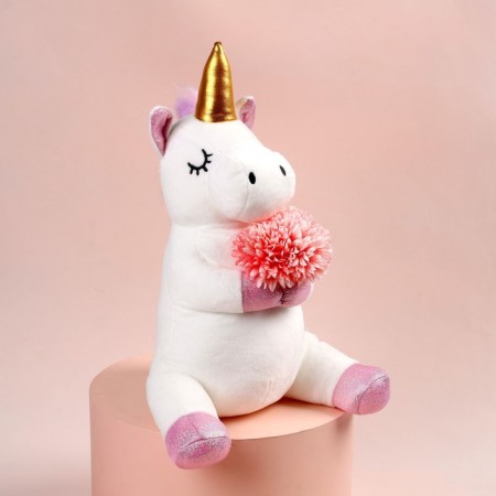 Soft toy "Unicorn" with flowers-2