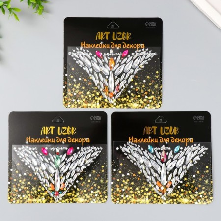 Stick plastic rhinestones "Decoration. Flight" mix 15x12 cm