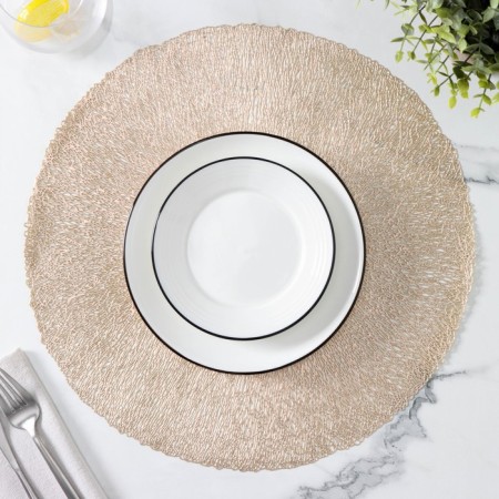 Set of serving napkins on the table “straw”, d = 38 cm, 4 pcs, color gold-1