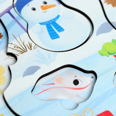 Wooden musical puzzle "New Year's skating rink"-1