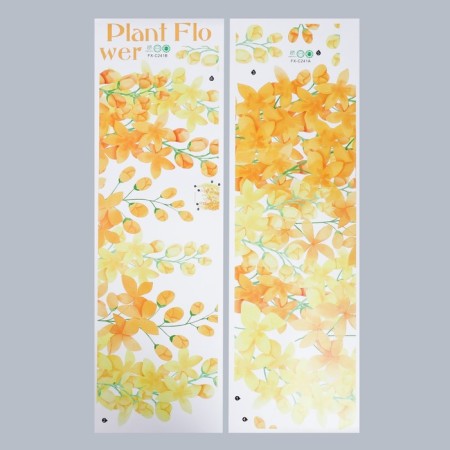 Stick plastic interior color "yellow flowering branches" set 2 sheets 30x90 cm-1