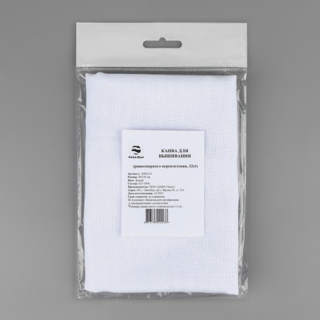 Canvas for embroidery, uniform interweaving, 40 × 150 cm, white color-2