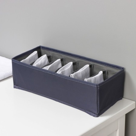 Organizer for linen 6 cells LadOM, 34x15x10 cm, graphite color-8