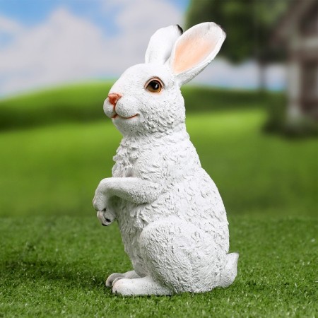 Garden figure "Bunny" White, 12x9x21cm-1