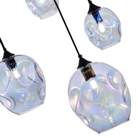Suspended chandelier ST LUCE. SL1188.403.05. Idesia. 5x40 W, E14/E27, 67.5x67.5 cm, black color-4