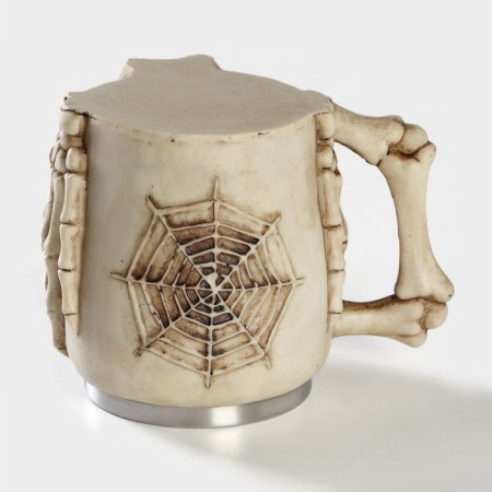 Stainless steel mug "Skull. Halloween ", 400 ml, beige color-2