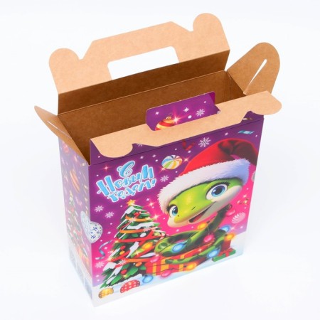 Gift box New Year's serpentines 17 x 7 x 25.5 cm-3