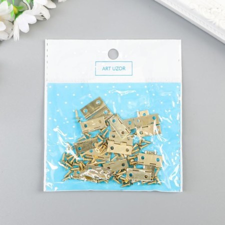 Loop for a casket metal with straight angles gold set of 17 pcs 1x1.5 cm-3