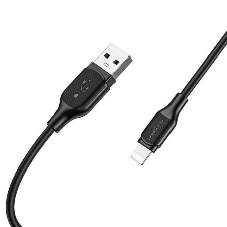Cable Borofone BX42, Lightning - USB, 2.4 A, 1 m, TPE braid, black-3