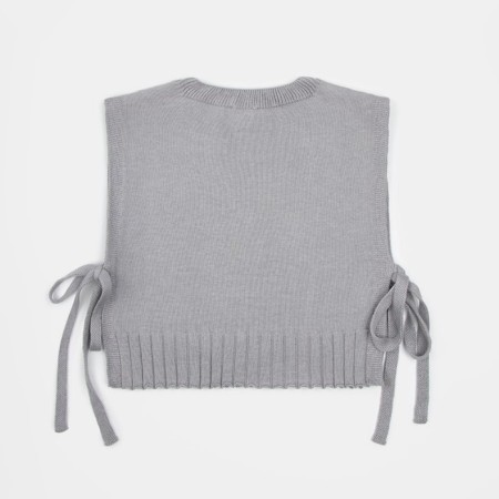 Knitted children's vests Amarobaby Bow, height 146 cm, gray color-17