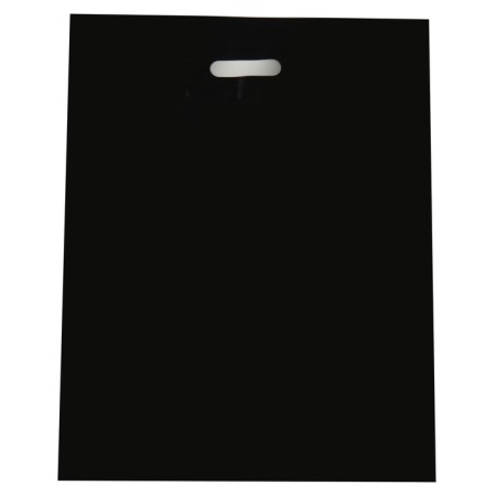 Polyethylene package with a cut handle, black, 40 x 50 cm, 60 μm