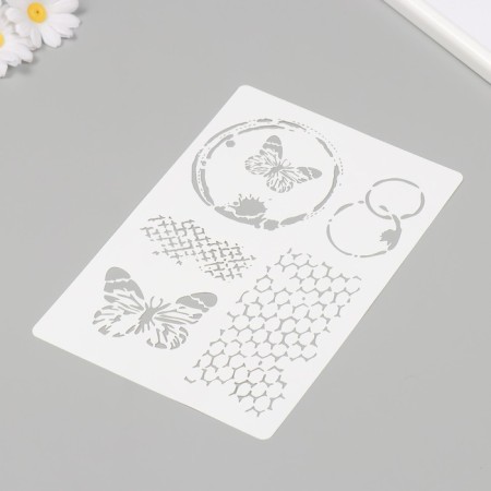 Stencil "butterflies and honeycombs" 16x24 cm-1