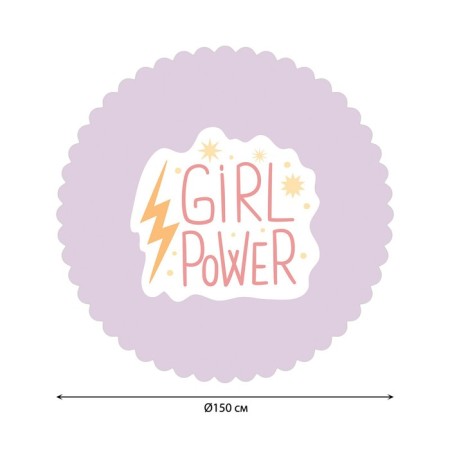 Girl Power, Round, Saten, D = 150 cm on the table