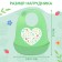 Silicone bib “heart”, green color