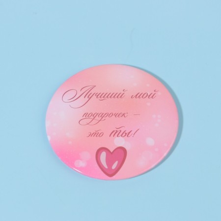 Pocket mirror “Epistle”, d = 7 cm, pink color-4