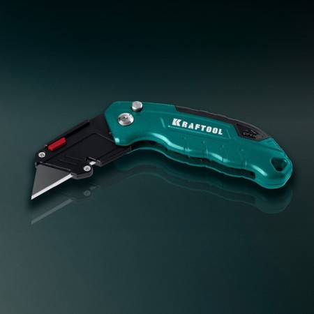 Universal folding knife Kraftool 09242, metal. Corps, trapezoidal blade, 19 mm-2