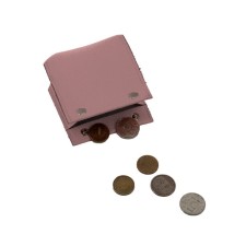 Monetnik, genuine leather, pink 9x5.5x9 cm
