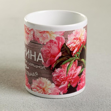 Muging Sublimation "Marina" Flowers, 320 ml, with application-1