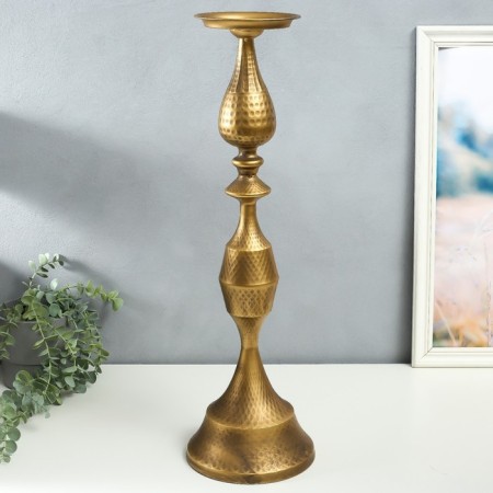 Summary Metal for 1 candle "jacocomo" aged bronze 18x18x60 cm-1