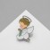 Brooch-reinforcing "for happiness to the baby", color in silver