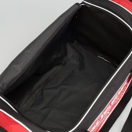 Sports bag with lightning, 3 outer pockets, black/red color-4
