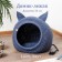 Animal house, D 35 cm, blue, jute