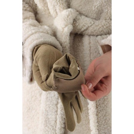 Gloves are female, dimensionless, without insulation, beige color-2
