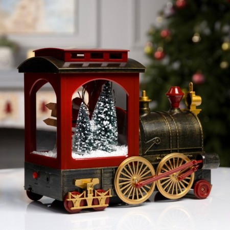 LED figure "steam locomotive" 31 × 24 × 15 cm, plastic, AAX3 batteries (not in the kit), USB, white glow-3