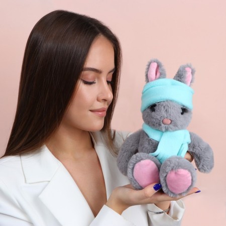 Soft toy Bunny with a hat and scarf-1