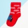 Socks for the boy "Blue Tractor", 14-16 cm, red color