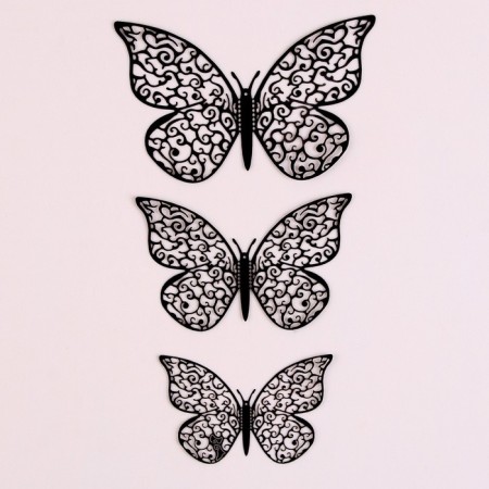 Set for decorating "Butterflies", 12 pieces, black color-2