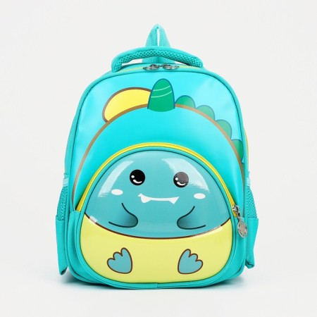 Baby backpack on lightning, 3 outer pockets, turquoise color