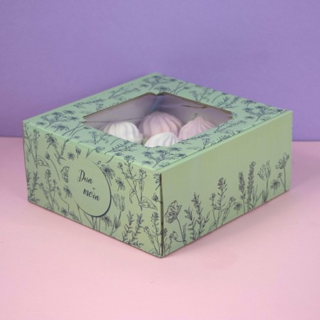 Self -charged box, with a window, "for you" 19 x 19 x 9 cm