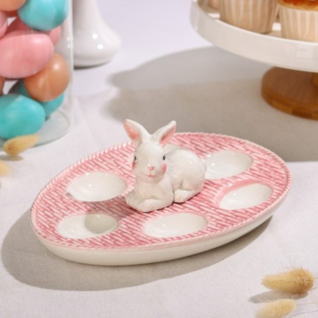 Top for eggs “Bunny”, 25 × 18 × 9 cm, pink color-1
