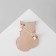 Brooch "cat", black-brown color in pink gold