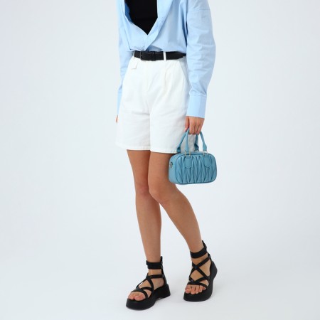 Bag Cross-Bodi with a zipper, blue color-8