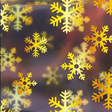 New Year. Box gift New Year's folding PVC "Snowflakes" 10 x 10 x 10 cm.-2