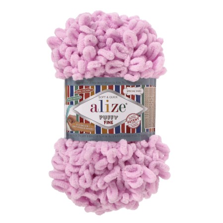 Yarn "Puffy Fine" 100% micropoliester 14.5m/100g (194 St. Pink)-1