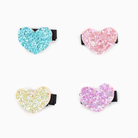 Hair hair clip, 4 pcs, 2 cm, cold heart-3