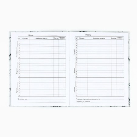 School diary for grade 1-11, in an integrated cover, 40 l. "Marble gray"-2