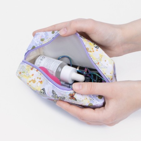 Lightning cosmetic bag, beige color-3