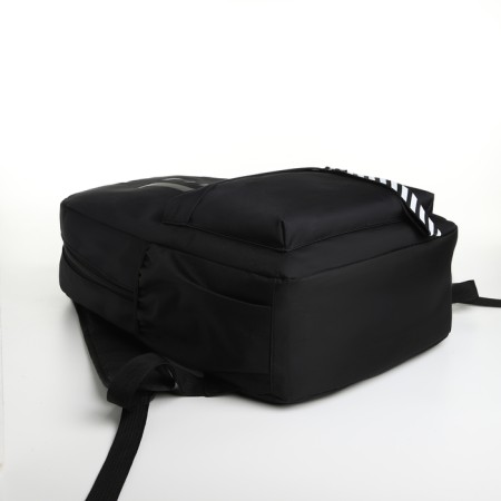 A backpack with a zipper, an outer pocket, the color is black-2